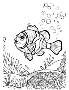 Sea coloring page for classroom activities
