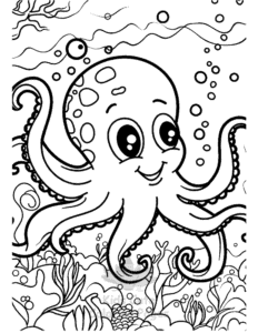 Easy Sea coloring sheet for young children