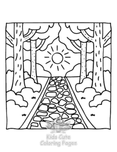 Secret Forest coloring page for girls, free to print