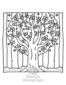 Simple Secret Forest coloring page for toddlers