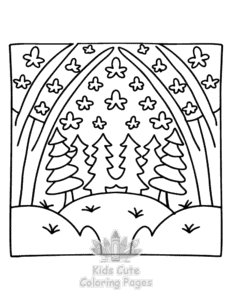 Easy Secret Forest coloring sheet for young children