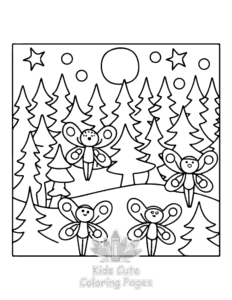 Printable Secret Forest coloring sheet for preschoolers