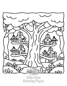 Printable Secret Forest coloring sheet for preschoolers