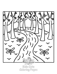 Secret Forest coloring page for boys, printable at home