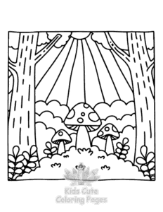 Easy Secret Forest coloring sheet for young children