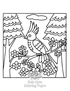 Printable Secret Forest coloring sheet for preschoolers
