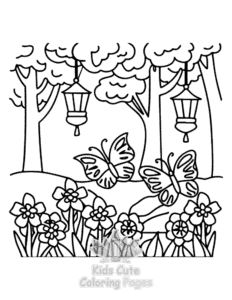 Simple Secret Forest coloring page for toddlers