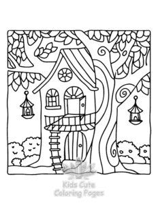 Secret Forest coloring page for boys, printable at home