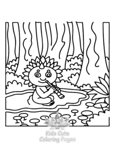 Printable Secret Forest coloring sheet for preschoolers