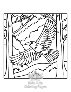 Printable Secret Forest coloring sheet for preschoolers