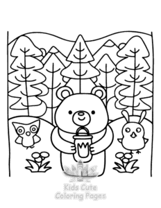 Secret Forest coloring page for girls, free to print