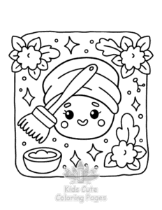 Easy Self Love Girl Therapy coloring sheet for young children