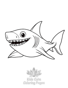 Printable Shark coloring sheet for preschoolers