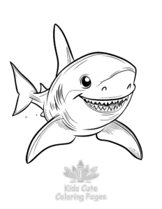 Shark coloring page for classroom activities