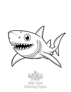 Easy Shark coloring sheet for young children