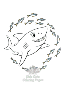 Shark coloring page for boys, printable at home