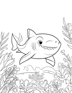 Free printable Shark coloring page for kids