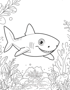 Simple Shark coloring page for toddlers