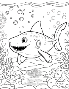 Printable Shark coloring sheet for preschoolers