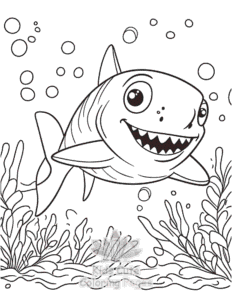 Easy Shark coloring sheet for young children