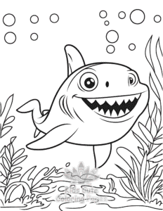 Free printable Shark coloring page for kids