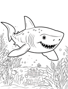 Easy Shark coloring sheet for young children