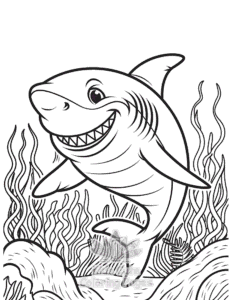 Free printable Shark coloring page for kids
