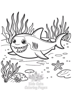 Simple Shark coloring page for toddlers