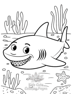 Printable Shark coloring sheet for preschoolers