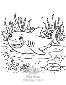 Easy Shark coloring sheet for young children