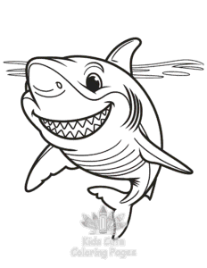 Shark coloring page for boys, printable at home