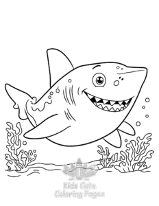 Shark coloring page for classroom activities