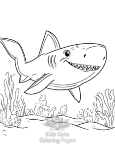Easy Shark coloring sheet for young children