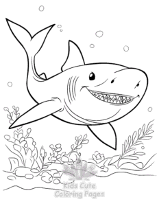 Printable Shark coloring sheet for preschoolers