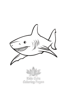 Easy Shark coloring sheet for young children