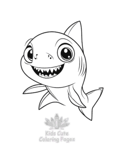 Easy Shark coloring sheet for young children