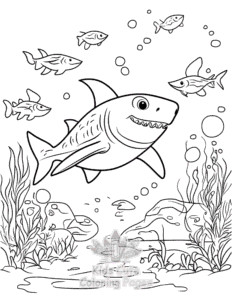 Simple Shark coloring page for toddlers