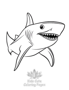 Easy Shark coloring sheet for young children