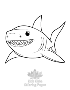 Simple Shark coloring page for toddlers