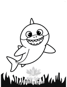 Shark coloring page for classroom activities
