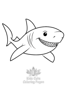 Easy Shark coloring sheet for young children