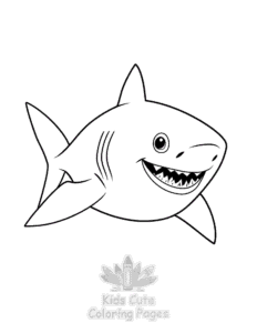 Shark coloring page for boys, printable at home