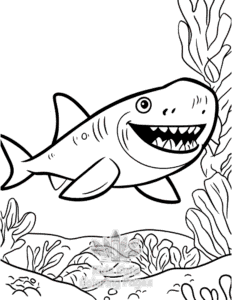 Shark coloring page for classroom activities