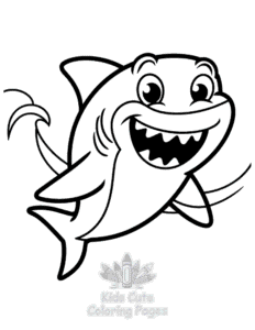 Easy Shark coloring sheet for young children
