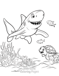 Simple Shark coloring page for toddlers