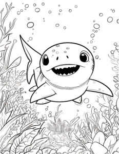 Printable Shark coloring sheet for preschoolers