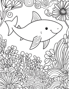 Easy Shark coloring sheet for young children
