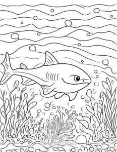 Free printable Shark coloring page for kids