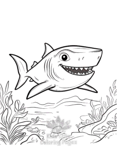 Shark coloring page for classroom activities