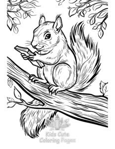 Free printable Squirrel coloring page for kids